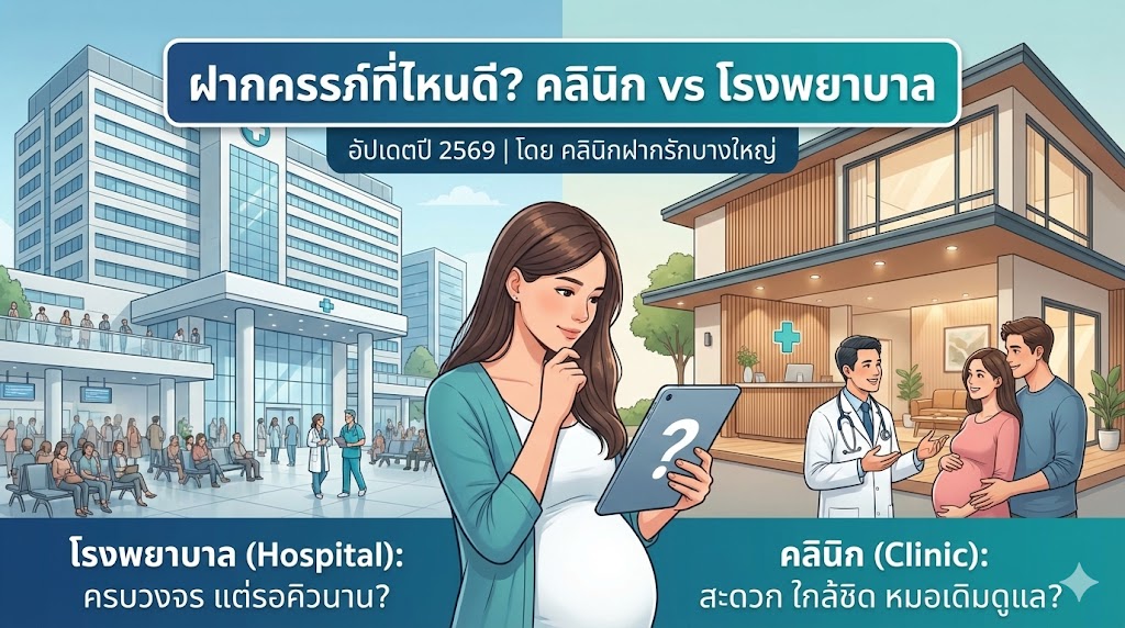 เปรียบเทียบการฝากครรภ์โรงพยาบาลและคลินิก