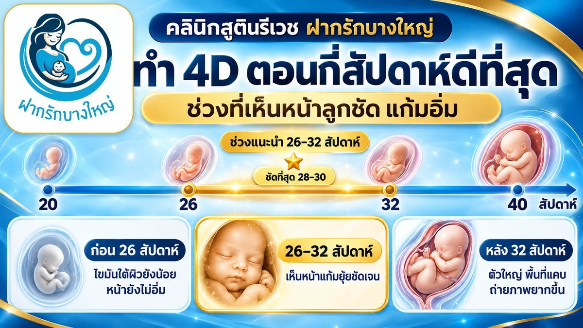 ทำอัลตราซาวด์ 4 มิติ ตอนกี่สัปดาห์ดีที่สุด ช่วง 26–32 สัปดาห์ — ฝากรักบางใหญ่